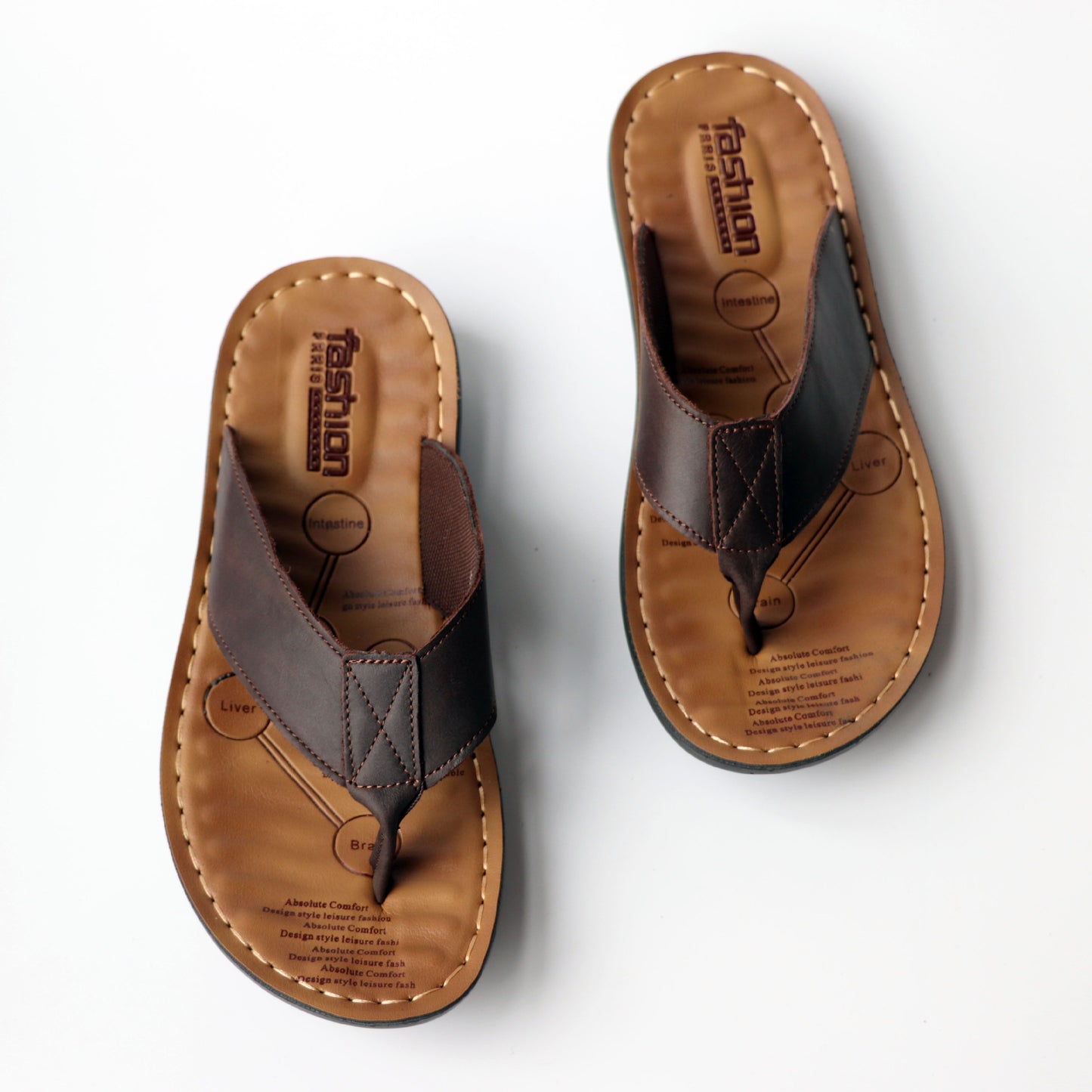 Tongs d'été en cuir de vache pour hommes, sandales d'été