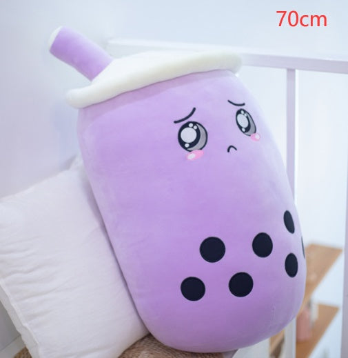 Peluche de boisson aux fruits, mignonne, douce, fraise, lait, thé, tasse de thé Boba, jouet bulle de thé, oreiller, coussin, cadeau pour enfants