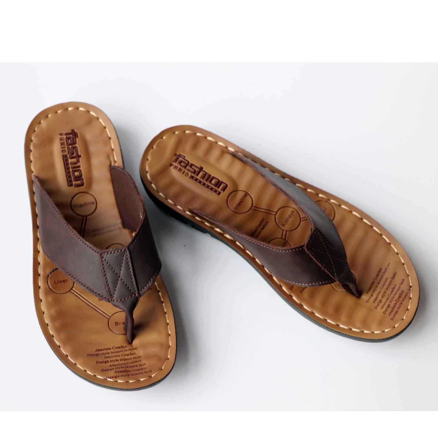 Tongs d'été en cuir de vache pour hommes, sandales d'été