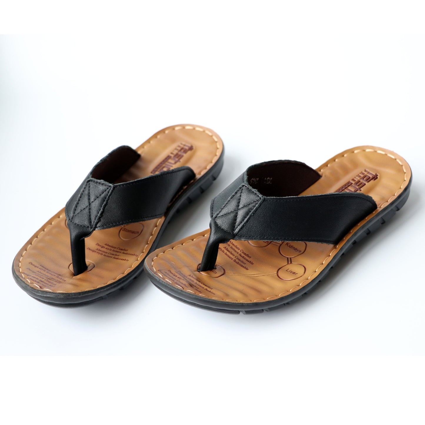 Tongs d'été en cuir de vache pour hommes, sandales d'été