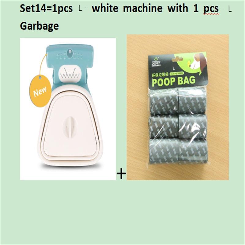 Scooper de merde pliable de voyage pour animaux de compagnie de chien avec 1 rouleau de sacs décomposables cuillère de merde propre ramasser les excréments nettoyant Epacket expédition