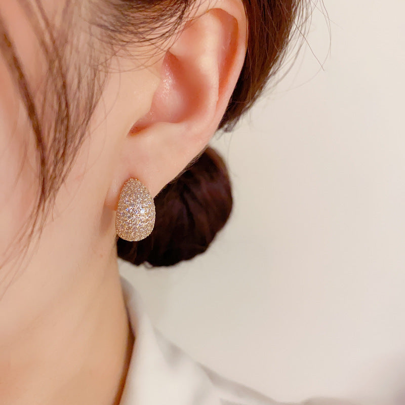 Boucles d'oreilles en argent Sterling, aiguille, mode coréenne exquise, brillant, Micro incrusté de Zirconium, forme de goutte d'eau