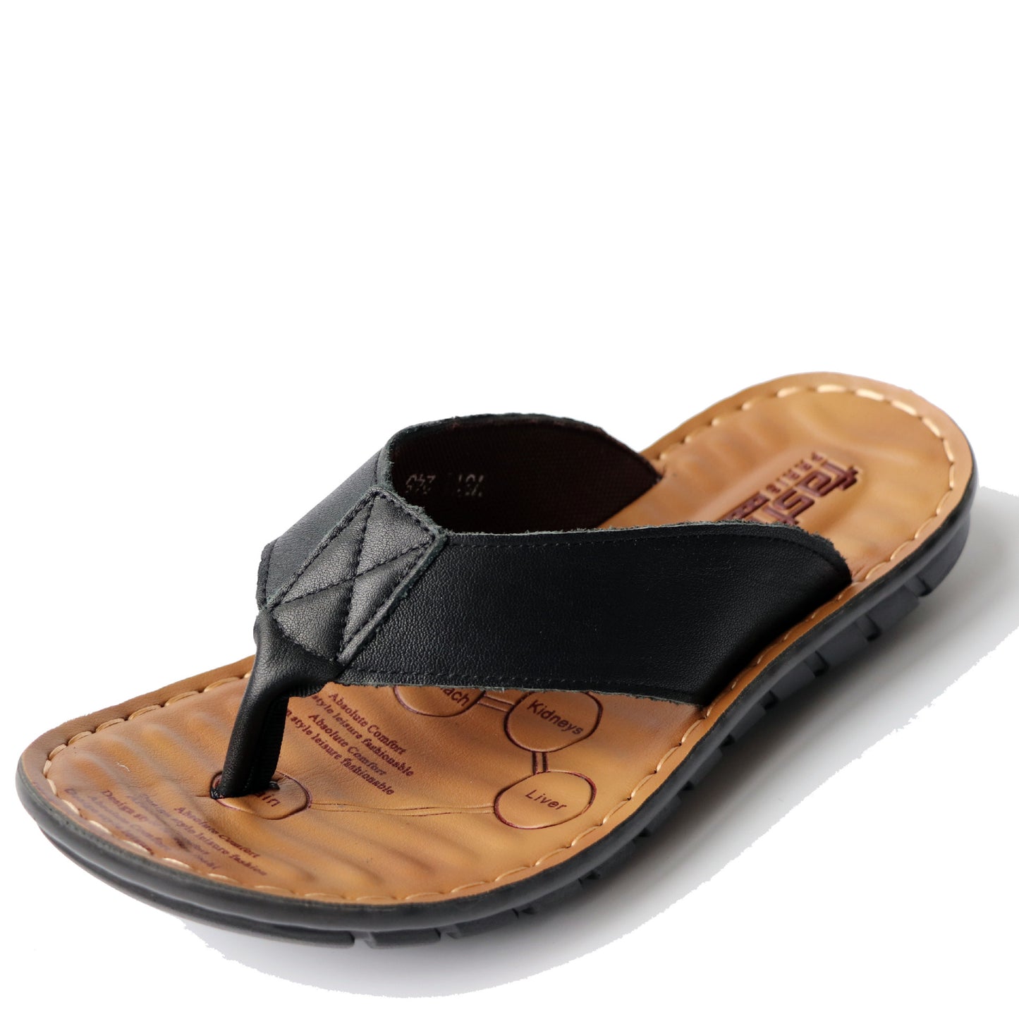 Tongs d'été en cuir de vache pour hommes, sandales d'été