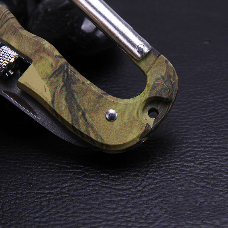 Couteau à fermoir de Camouflage, tournevis de scie, outils d'extérieur multifonctionnels, mousqueton d'escalade, dégaines rapides, mousqueton en aluminium 5 en 1