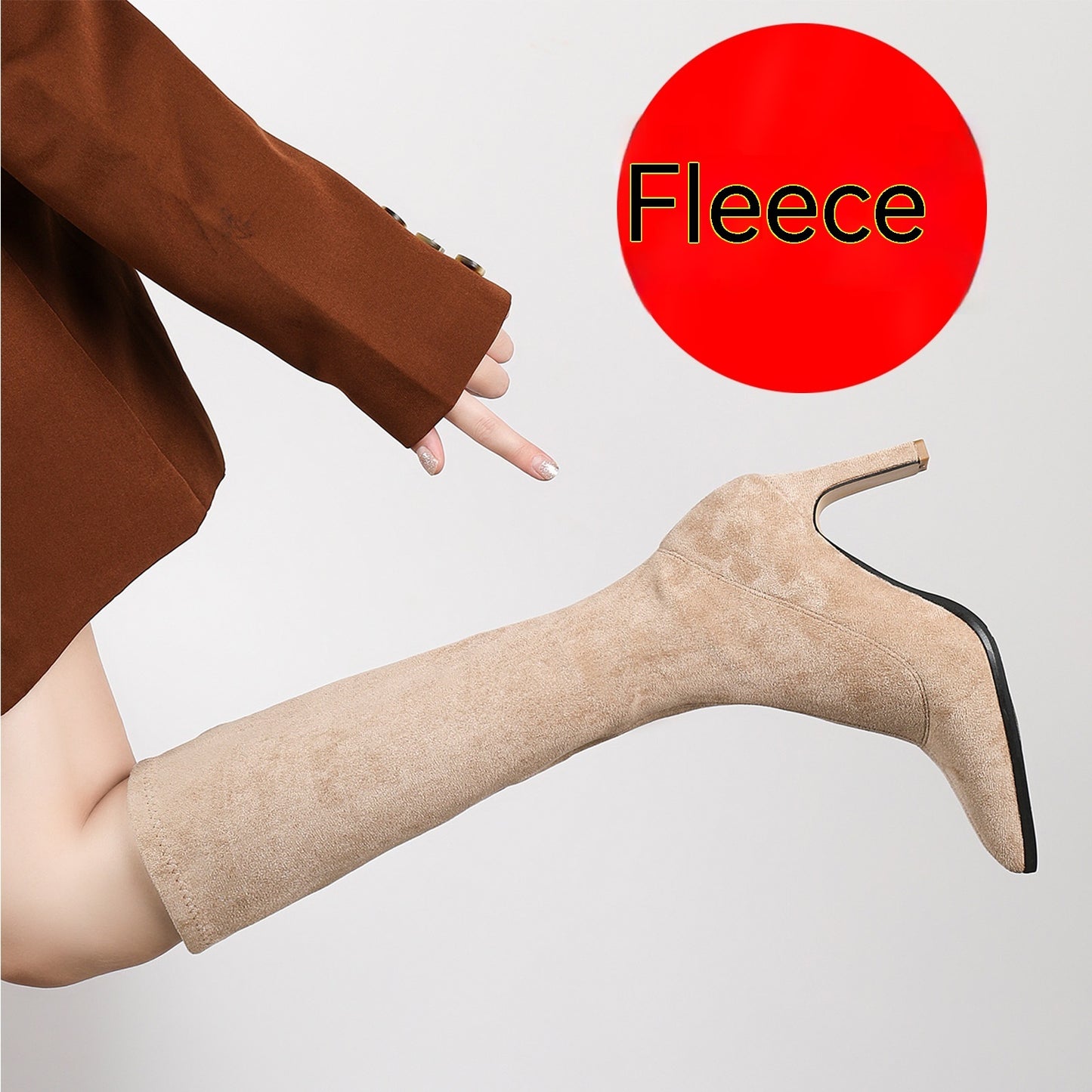 Bota Frye con cremallera lateral de gamuza y tacón alto de 8 cm de tacón grueso