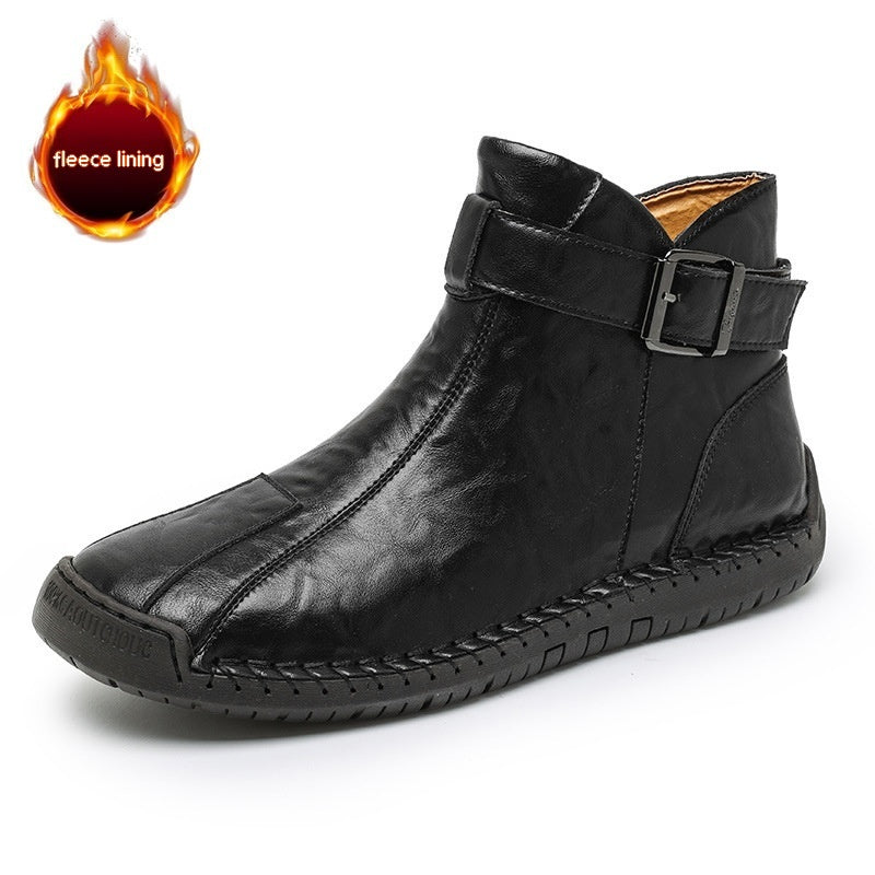 Commerce extérieur transfrontalier chaud en cuir véritable haut décontracté bottes en cuir pour hommes