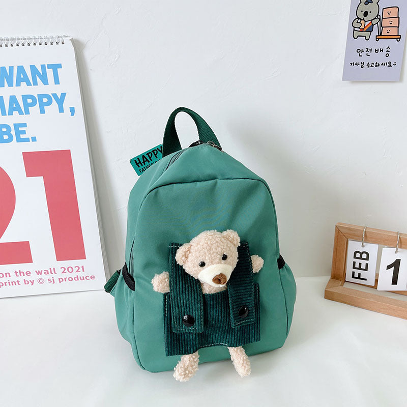 Mochila escolar de jardín de infantes con osito lindo de dibujos animados