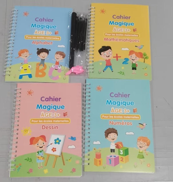 Planche de pratique de calligraphie anglaise Groove pour enfants, peinture française et allemande, autocollants magiques anglais, stylo de contrôle de copie, livre d'entraînement