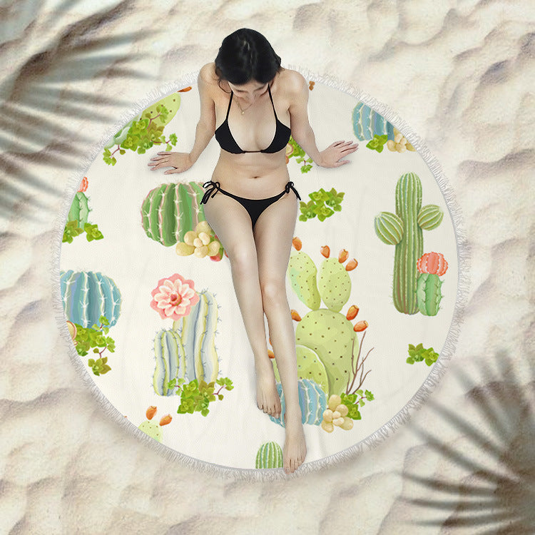 Serviette de plage à franges serviette de bain ronde serviette de plage