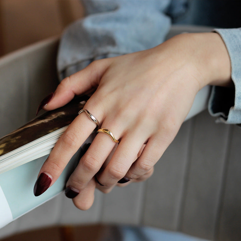 Simple Wave Ring For Women
