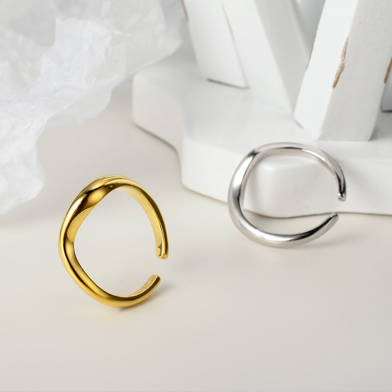 Simple Wave Ring For Women
