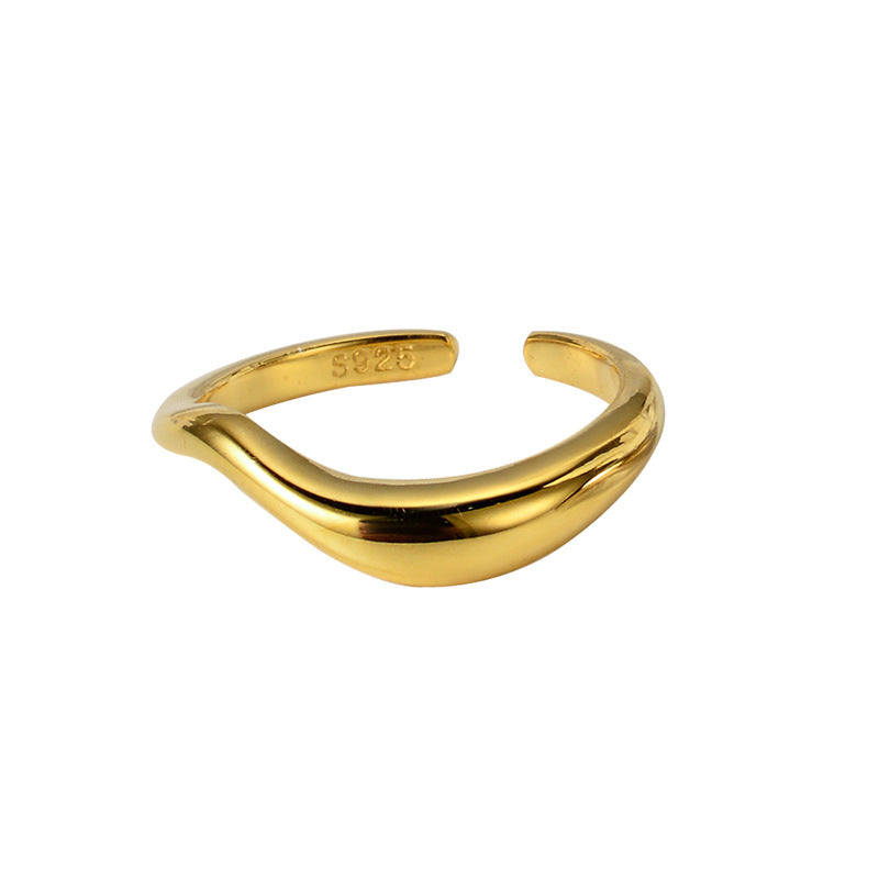 Simple Wave Ring For Women