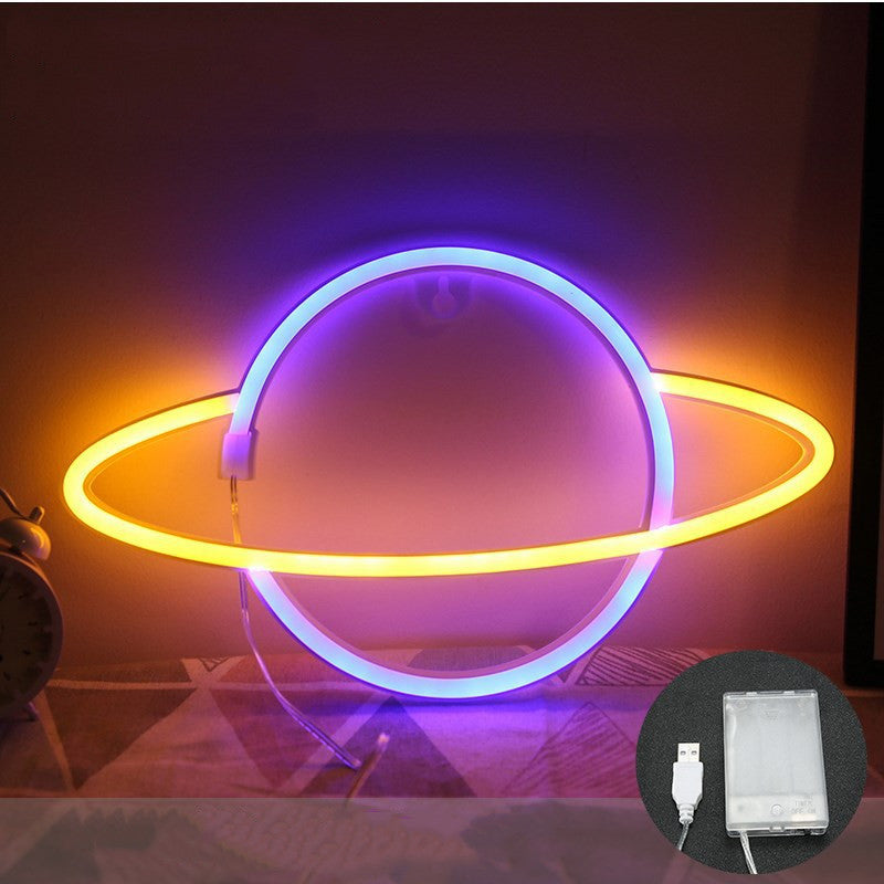 Lámpara de modelado cósmico de neón LED Planet decoración de dormitorio