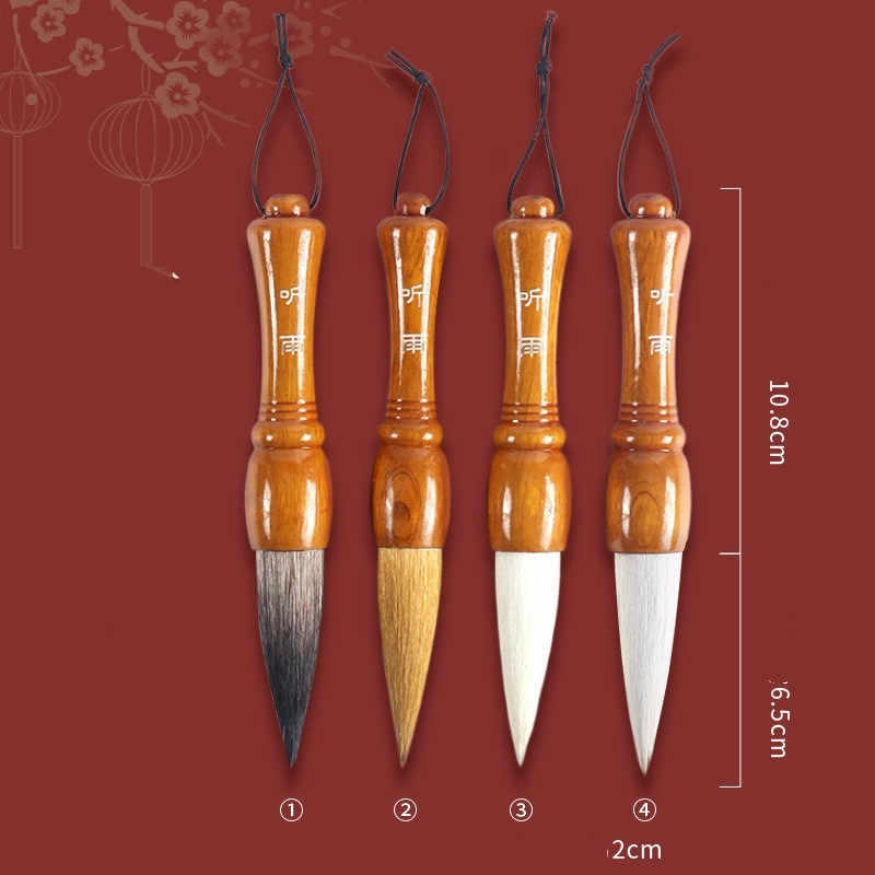 Cepillo de muñeca de oveja y lobo grande, cubo grande de pintura china