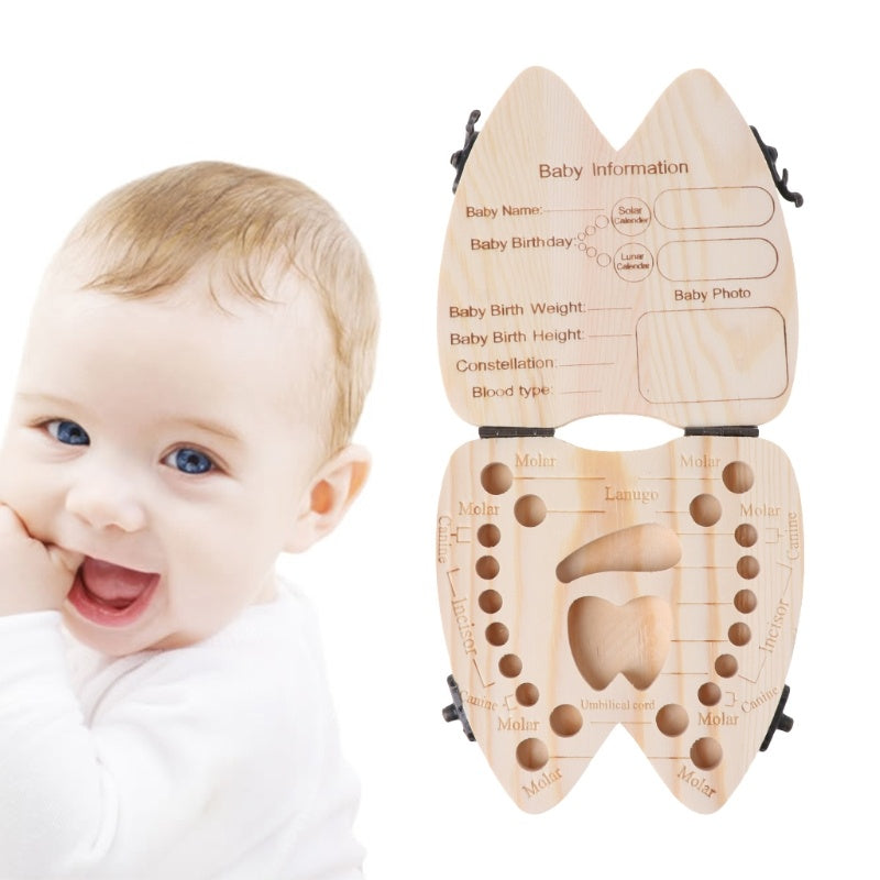 Organisateur de boîte à dents en bois pour bébé, rangement des dents de lait