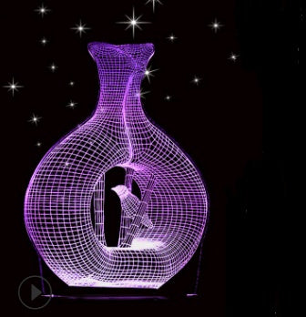 La lámpara de mesa 3D del búho de la luz de la noche llevada puede tocar colorido