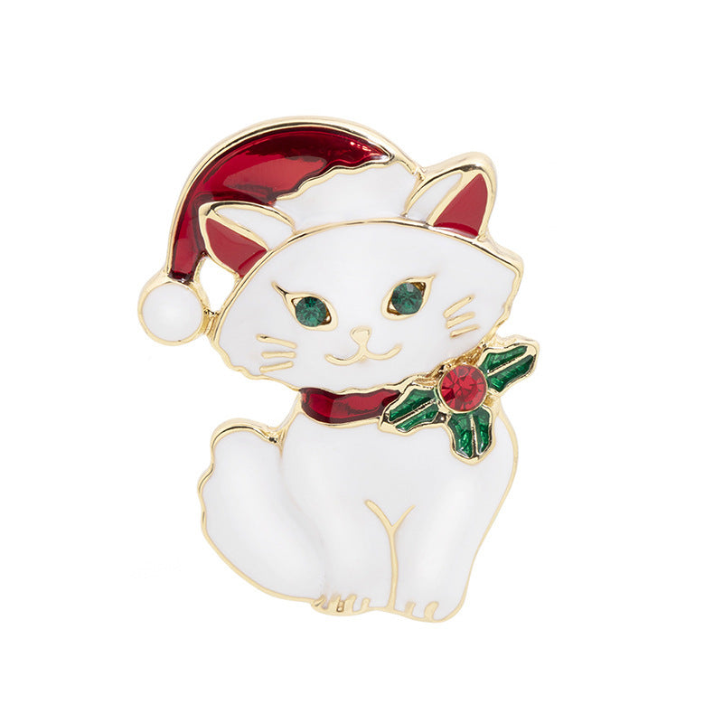 Broche de mode de Corsage de chapeau de noël de chat mignon
