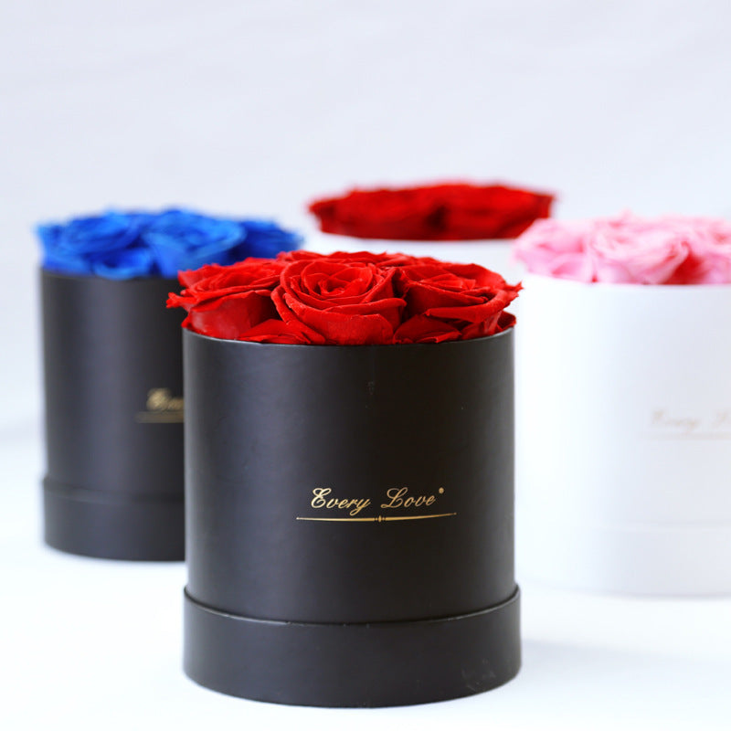Fleur de vie éternelle Rose immortelle avec seau à câlin, cadeau romantique pour la saint-valentin