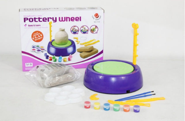 Bginners – Kit de roues de poterie, jouets artisanaux pour enfants, avec peintures et outils, bricolage, Pots en argile, ensemble de roues de poterie, cadeaux pour enfants