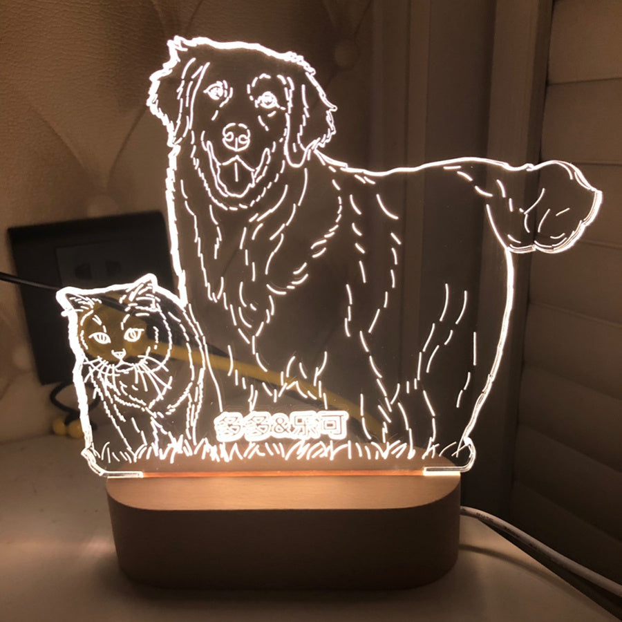 Luz nocturna estéreo 3D con foto personalizada