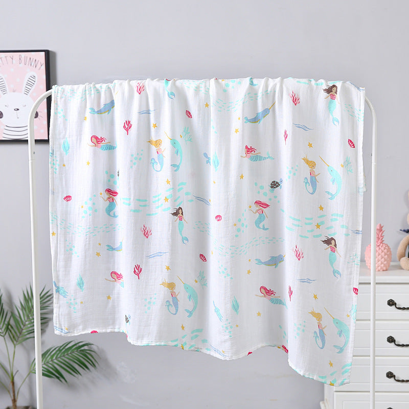 Serviette de bain en gaze double couche 110*120, serviette pour bébé