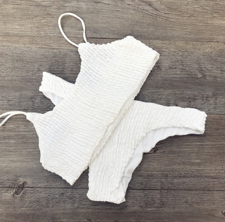 Maillot de bain sexy bikini triangle plissé