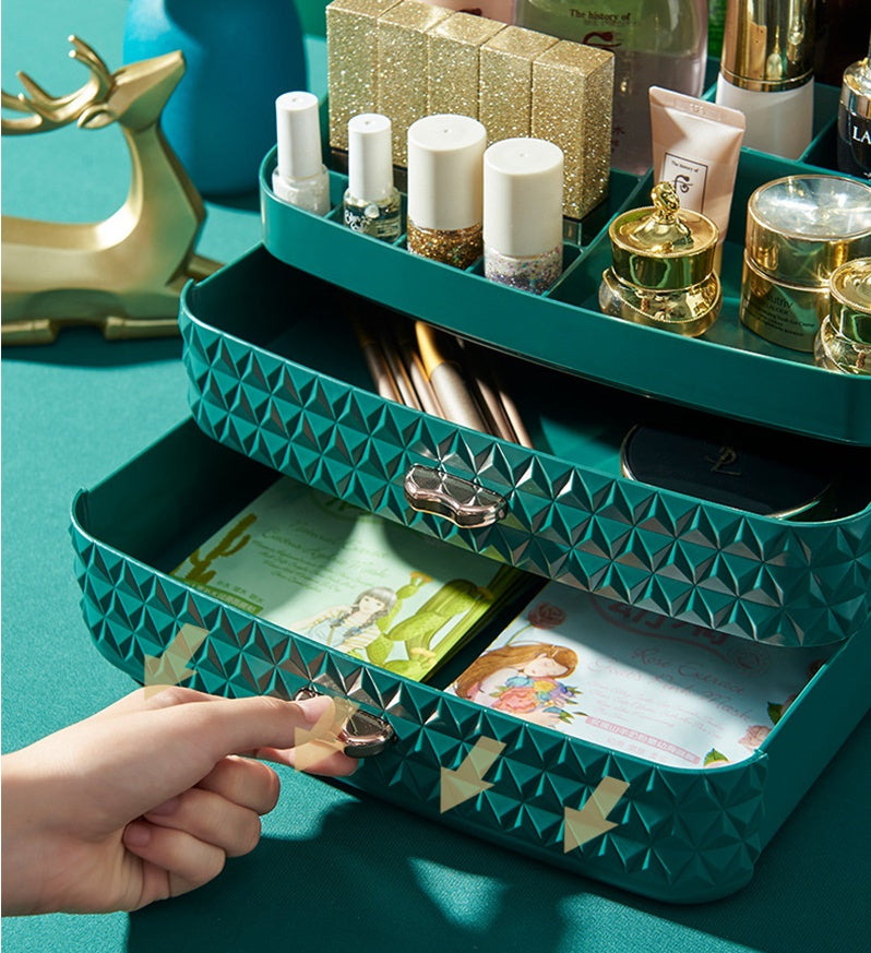 Boîte de rangement de bureau pour cosmétiques, anti-poussière