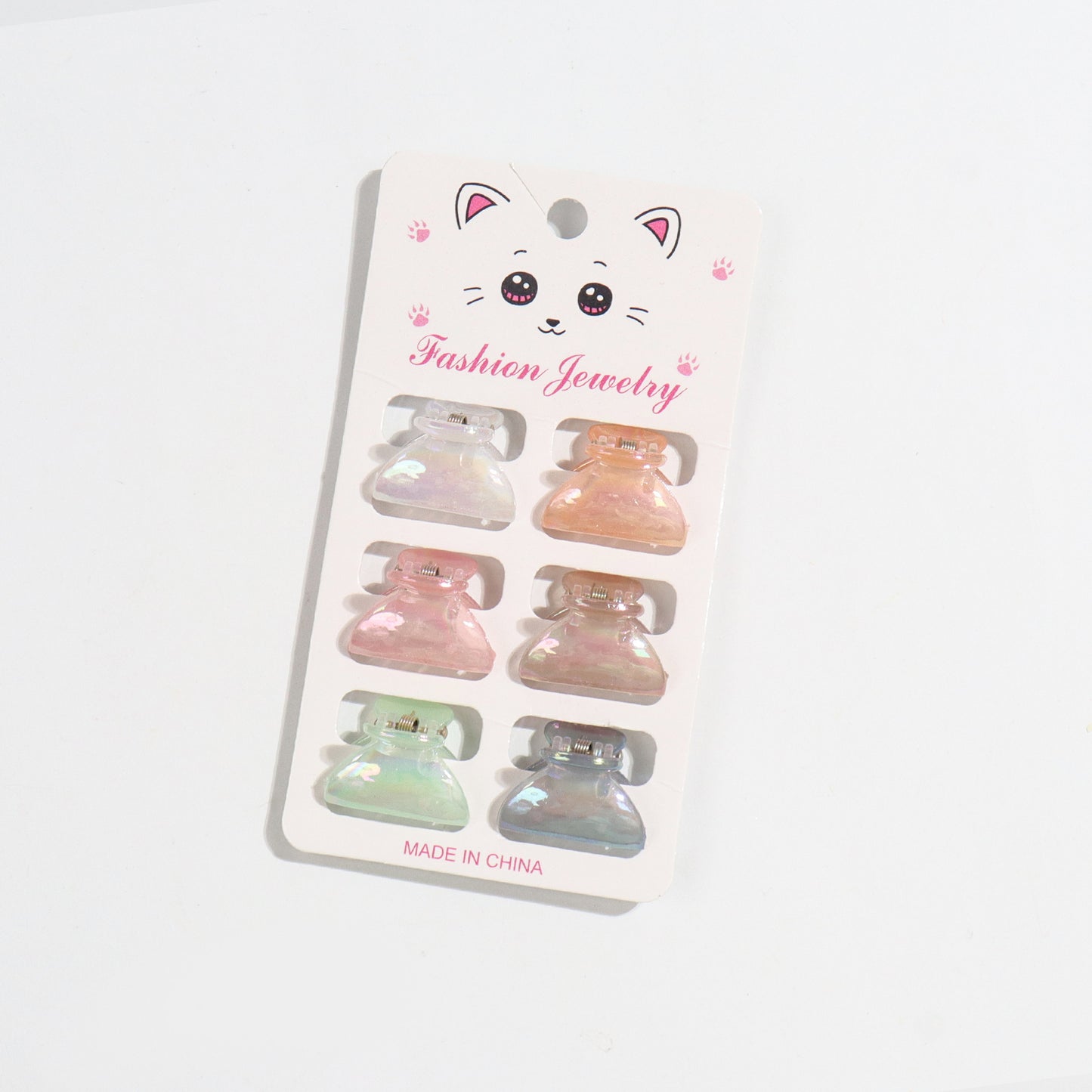 Mini pince à griffes de style coréen, 6 cartes, Barrettes de couleur gelée