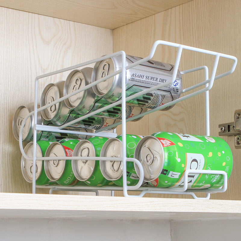 Latas de coque, estante de almacenaje para cocina, estante de acabado de doble capa, estante de almacenamiento de escritorio