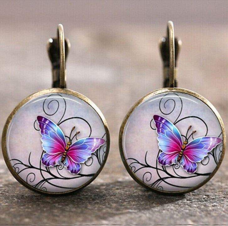 New Time Stone Pendant Moon Angel Earrings
