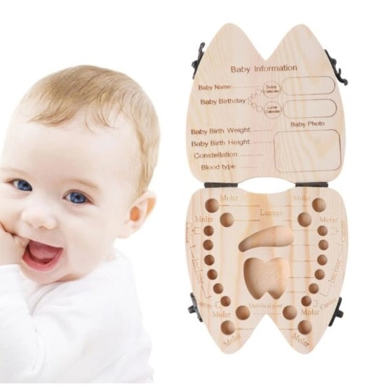 Organisateur de boîte à dents en bois pour bébé, rangement des dents de lait