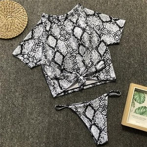 Maillot de bain fendu noué