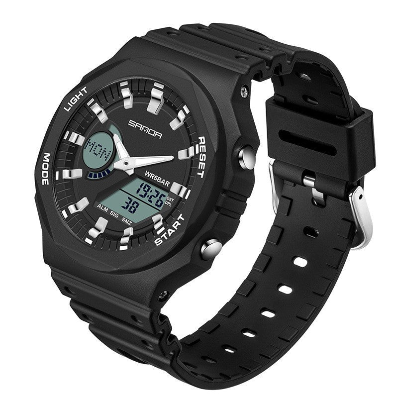 Montre électronique de sport multifonctionnelle étanche à double affichage
