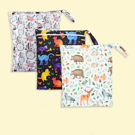 Bolsa de pañales con errores de gran capacidad y doble bolsillo, tamaño mediano