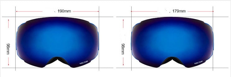 Gafas de esquí con brújula para hombres y mujeres, lentes de doble capa, superficie esférica antivaho con imanes, se pueden cambiar gafas de montañismo