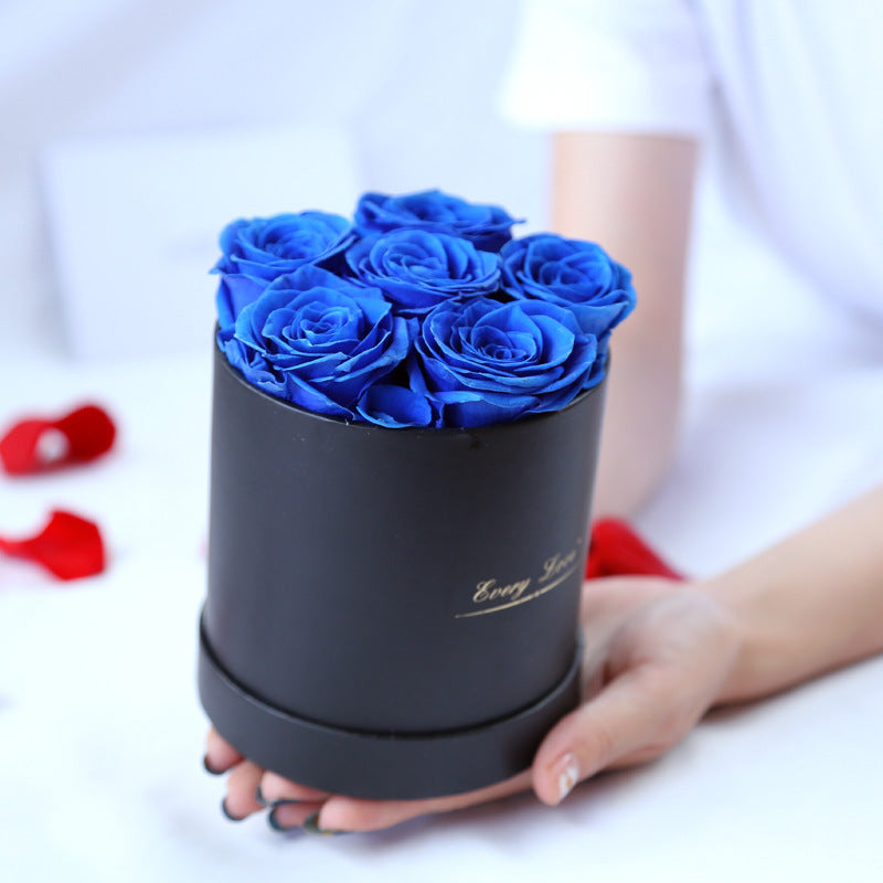 Fleur de vie éternelle Rose immortelle avec seau à câlin, cadeau romantique pour la saint-valentin