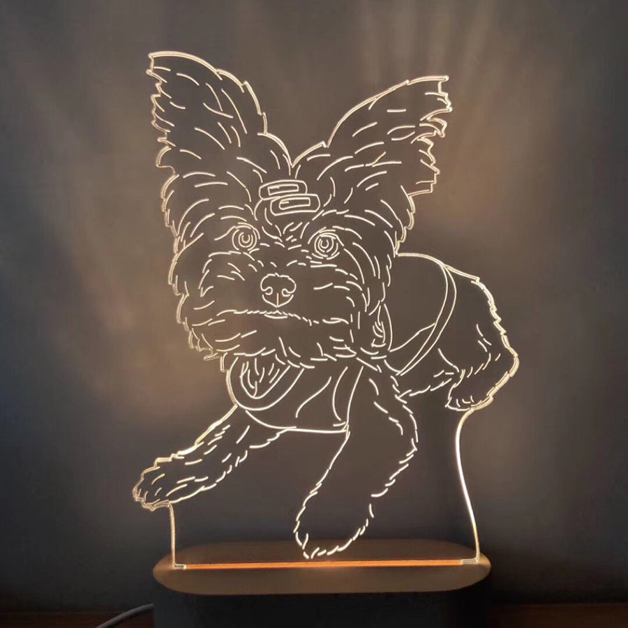 Luz nocturna estéreo 3D con foto personalizada