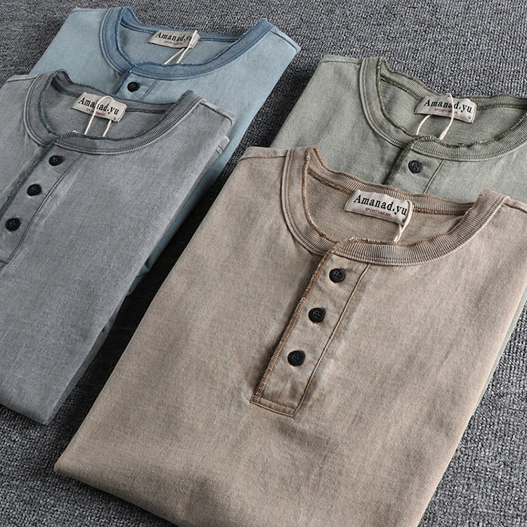 Men's Retro All Cotton Short Sleeve T-shirt