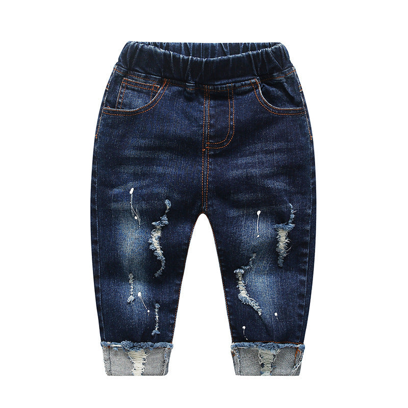 Pantalon garçon enfant, pantalon enfant, pantalon denim déchiré