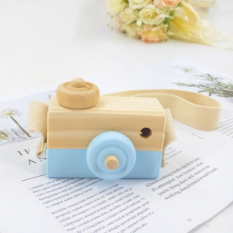 Appareil photo en bois mignon, jouets pour bébé et enfant, accessoire de photographie suspendu, décoration, activité éducative de plein air, cadeau heureux pour la journée des enfants