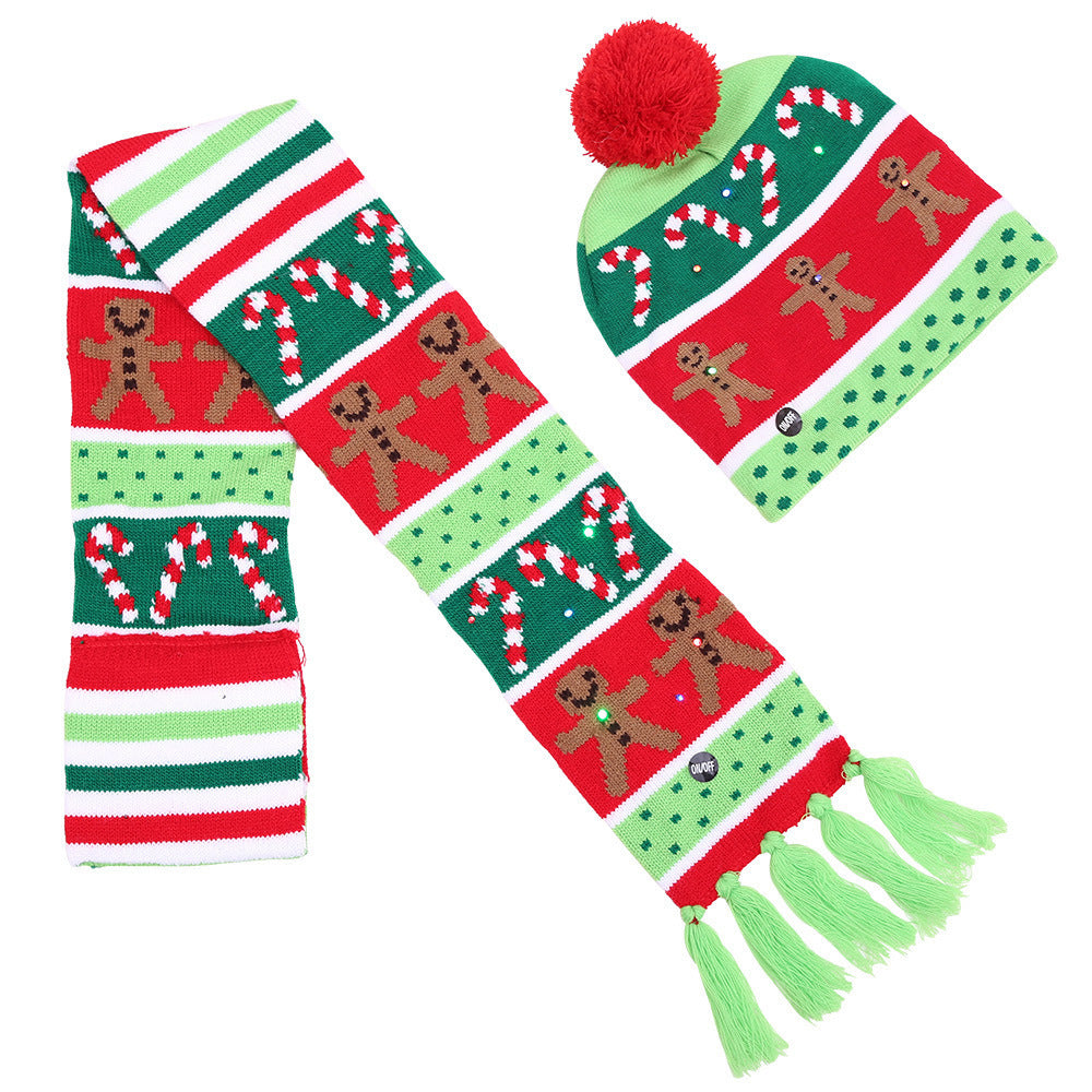 Gorro navideño Gorro de punto LED con luces