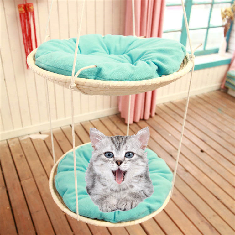 Hamac en paille pour chat, cadre d'escalade pour chat, nid pour chat