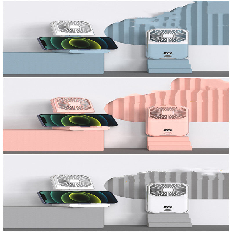 Ventilador pequeño portátil plegable con pantalla digital