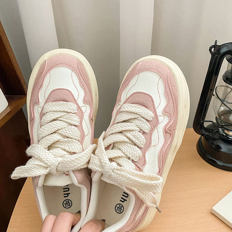Baskets décontractées pour filles, chaussures à plateforme assorties
