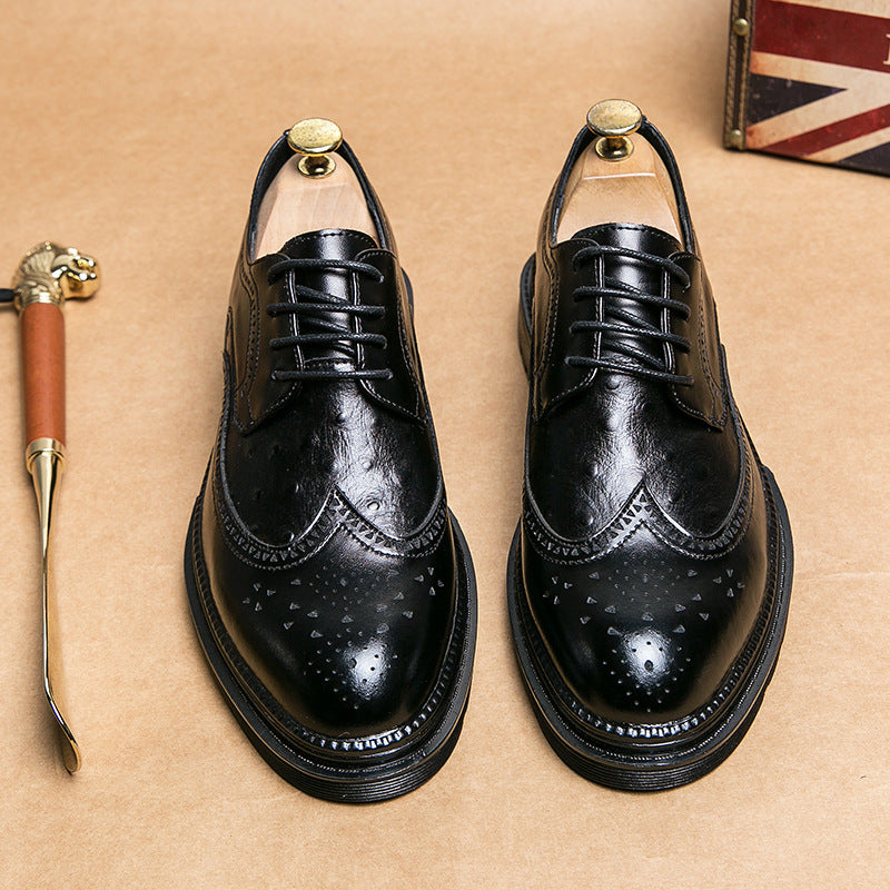 Zapatos de cuero formales de negocios para hombres estilo británico