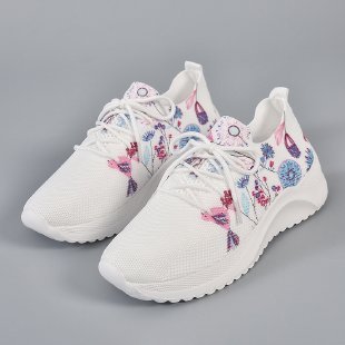 Nouveau Mouche tissé maille mode Muffin bas chaussures décontractées compensées femmes