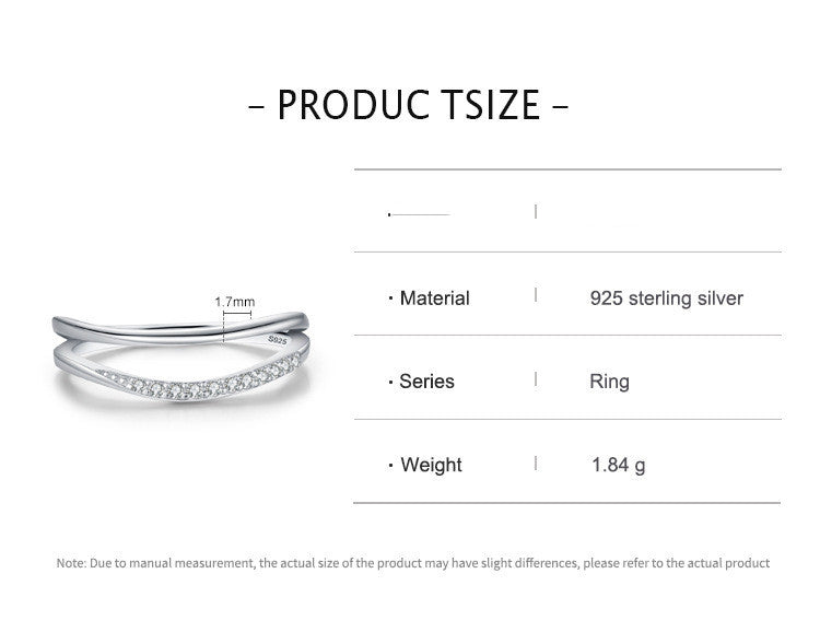 Women's Simple Double-layer Design S925 Sterling Silver Ring