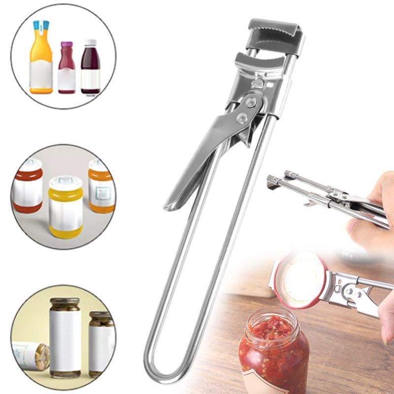 Abridor maestro multifuncional ajustable de acero inoxidable, abridor de latas, abridor de botellas, tapa, pinza, abridor de botellas manual, herramientas de cocina