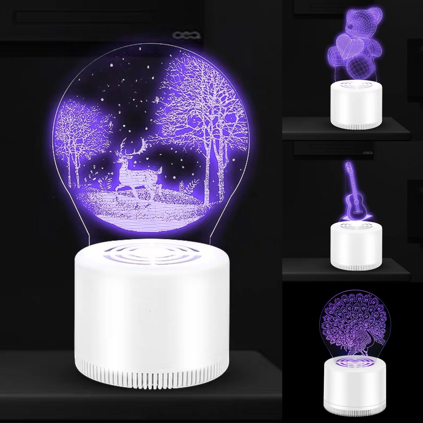 Tueur de moustiques 3D créatif, silencieux, USB, pour la maison