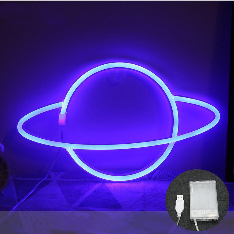 Lámpara de modelado cósmico de neón LED Planet decoración de dormitorio